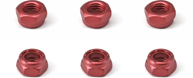 Nuts For Skateboard Truck Kingpin BESPEED Steel Red Hexagon Black Nylon Insert Lock Nuts