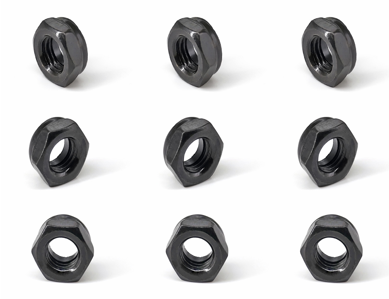 Axle Nuts Skateboard Accessories BESPEED Steel Black Hexagon Black Nylon Insert Lock Nuts Eco-Friendly Black Zinc Plating