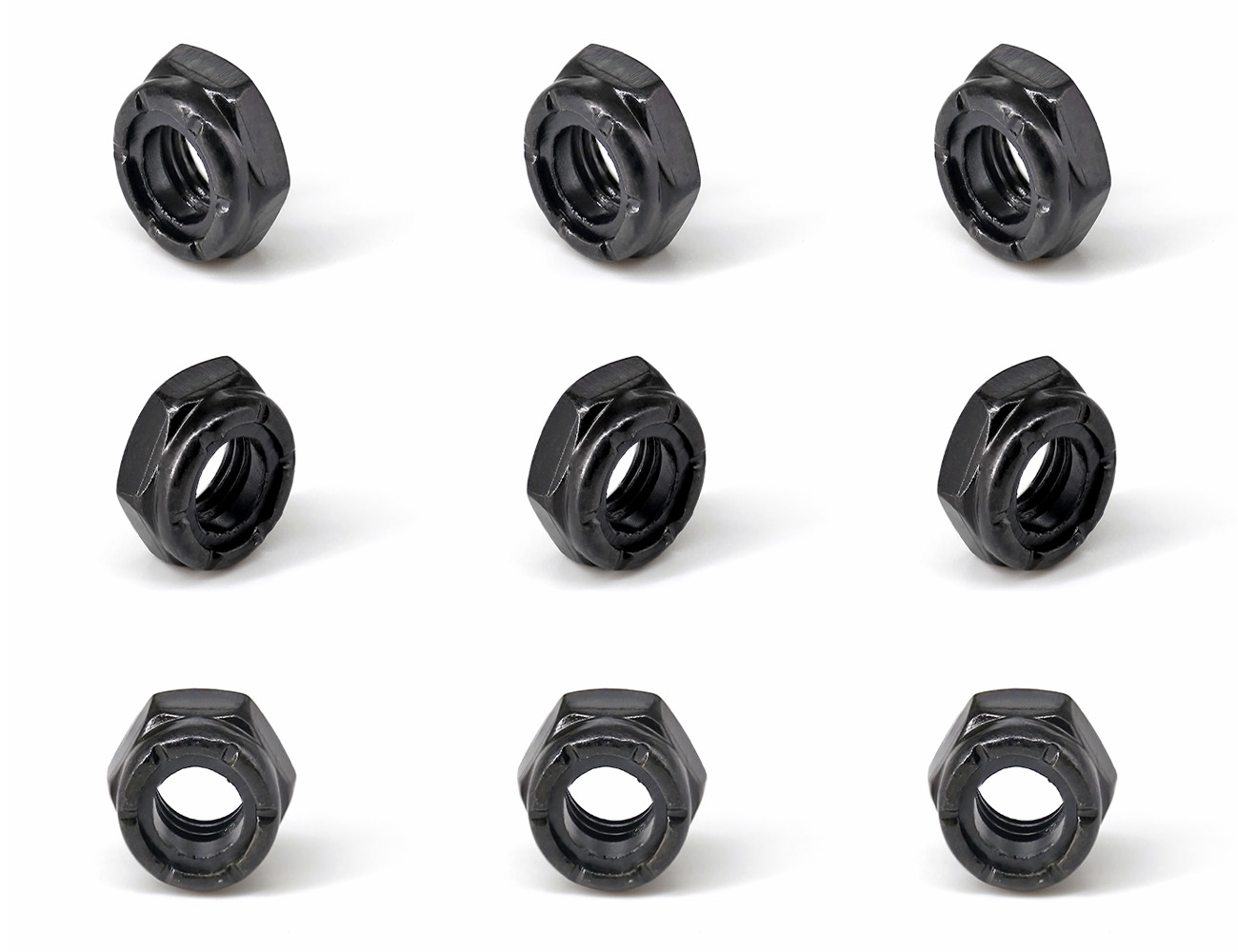 Axle Nuts Skateboard Accessories BESPEED Steel Black Hexagon Black Nylon Insert Lock Nuts Eco-Friendly Black Zinc Plating