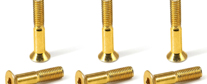 Skateboard Components Truck Bolts BESPEED Steel Yellow Socket Countersunk Head Truck Screws