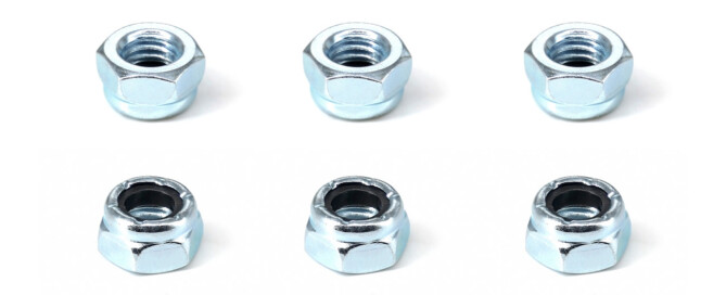 Axle Nuts Skateboard Parts BESPEED Steel Blue Hexagon Black Nylon Insert Lock Nuts Eco-Friendly Blue Zinc Plating