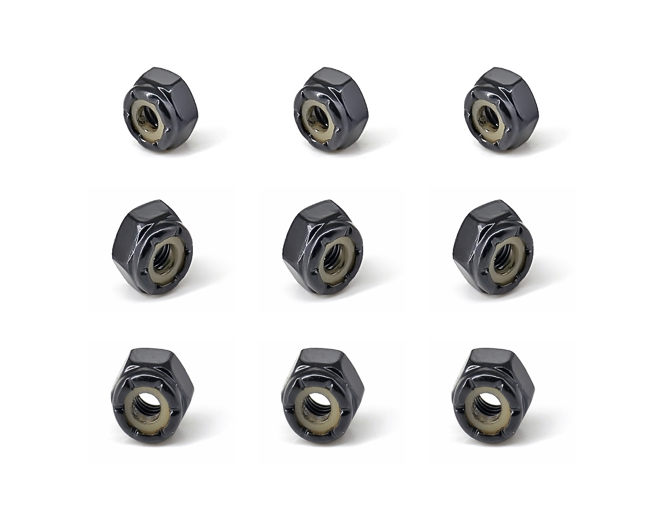 Skateboard Truck Mounting Nuts BESPEED Steel Black Hexagon Lock Nuts Electrophoresis Black