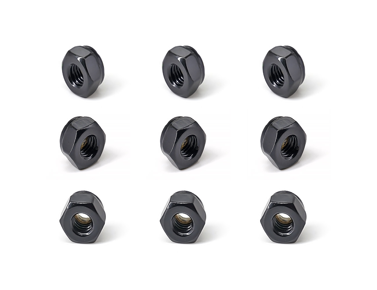 Skateboard Truck Mounting Nuts BESPEED Steel Black Hexagon Lock Nuts Electrophoresis Black