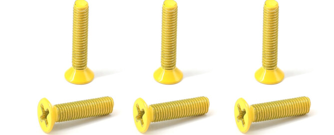 Skateboard Components Bridge Bolt BESPEED Yellow Flat Head Philips Full Thread Truck Bolts