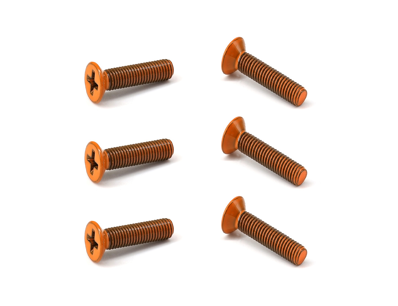 Skateboard Components Mounting Bolts BESPEED Orange Coated Flat Head Cross Full Thread Truck Screws