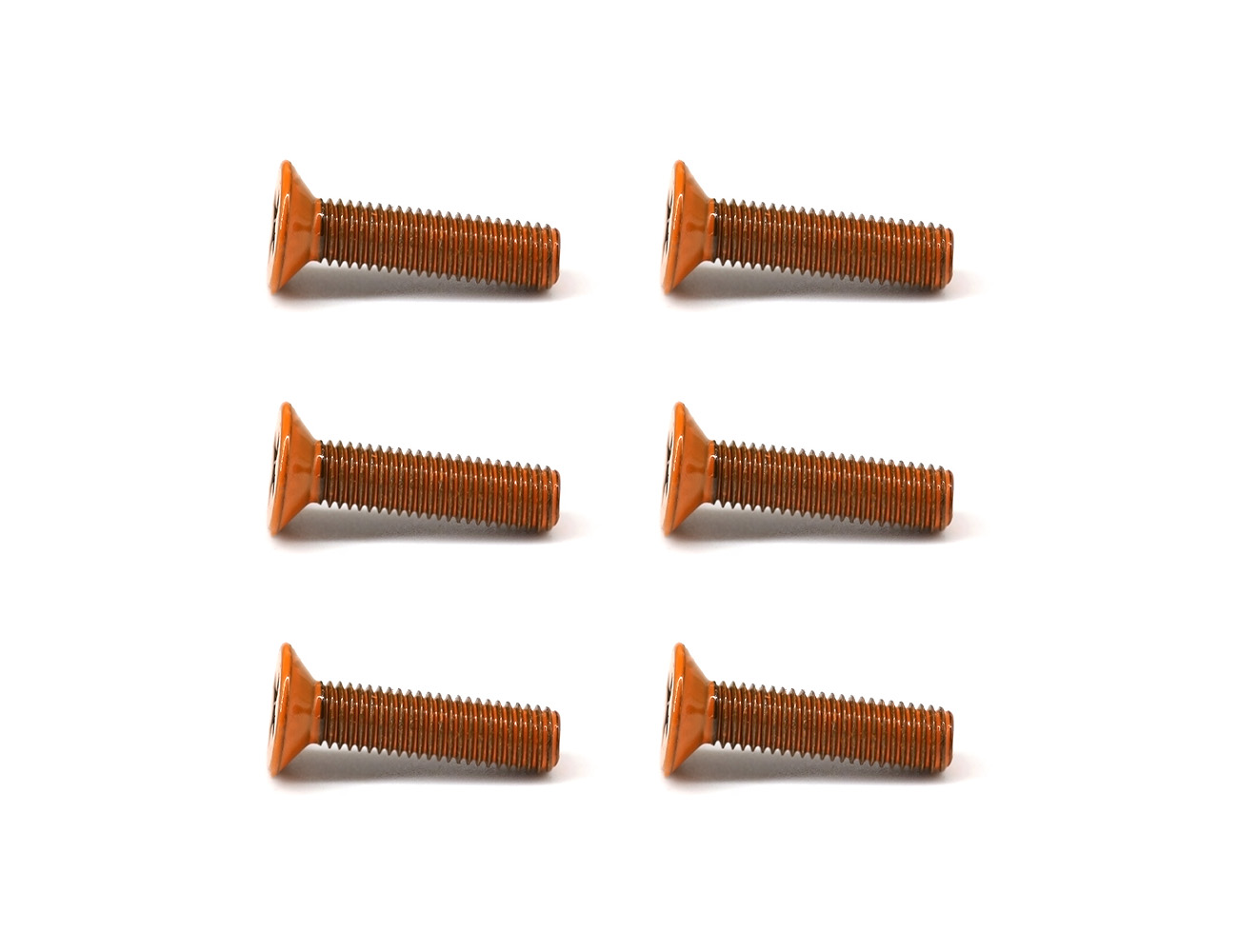 Skateboard Components Mounting Bolts BESPEED Orange Coated Flat Head Cross Full Thread Truck Screws