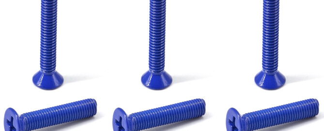 Skateboard Truck Parts Screws BESPEEED Navy Blue Flat Head Phillips Full Thread Truck Bolts