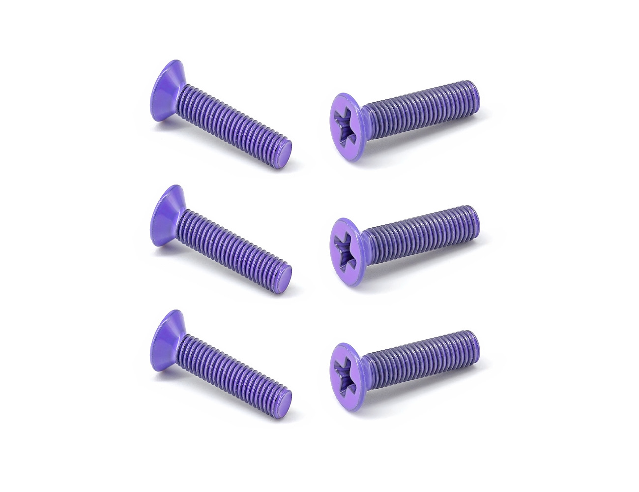 Skateboard Truck Accessories Bolts BESPEED Purple Coated Flat Head Phillips Full Thread Truck Screws