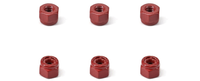 Skateboard Mounting Parts Nuts BESPEED Steel Red Hexagon Nylon Lock Nuts For Skateboard Truck