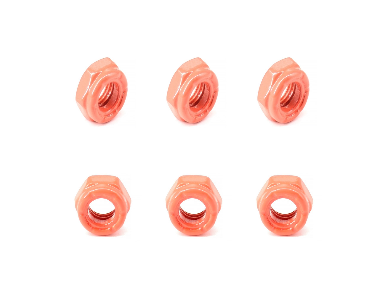 Nuts For Skateboard Truck Axle BESPEED Red Steel Hexagon Nylon Lock Nuts