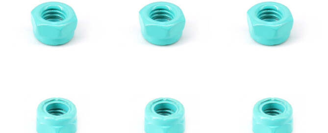 Longboard Truck Axle Nuts BESPEED Blue Steel Hexagon Nylon Lock Nuts For Skateboard Axle