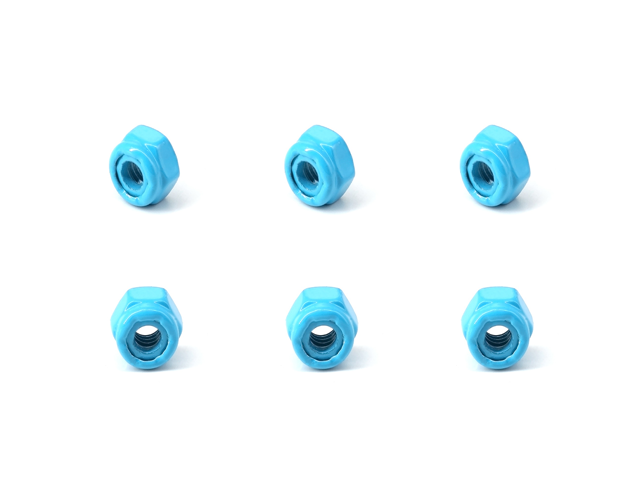 Longboard Hardware Truck Nuts BESPEED Steel Blue Coated Hexagon Nylon Lock Nuts For Skateboard