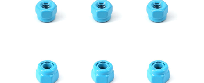 Longboard Hardware Truck Nuts BESPEED Steel Blue Coated Hexagon Nylon Lock Nuts For Skateboard