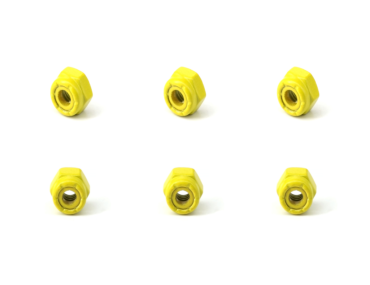 Skateboard Hardware Mounting Nuts BESPEED Steel Yellow Coated Hexagon Nylon Lock Nuts