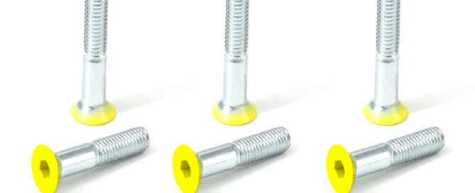 Skateboard Mounting Bolts BESPEED Steel Yellow Coated Head Flat Head Socket Truck Bolts Eco-Friendly Blue Zinc Plating