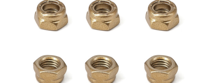 Kingpin Nuts Skateboard BESPEED Steel Golden Hexagon Nylon Lock Nuts For Skateboard Kingpin