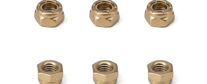 Axle Nuts Longboard Hardware BESPEED Steel Golden Hexagon Nylon Lock Nuts For Skateboard Axle