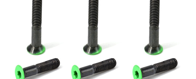 Skateboard Deck Screws BESPEED Steel Green Coated Head Flat Head Socket Truck Bolts Eco-Friendly Black Zinc Plating