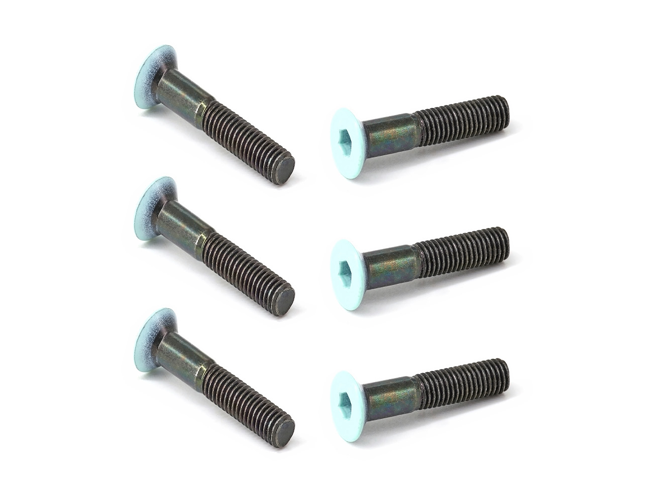 Skateboard Truck Mount Bolts BESPEED Steel Lake Blue Coated Head Flat Head Socket Truck Bolts Eco-Friendly Black Zinc Plating