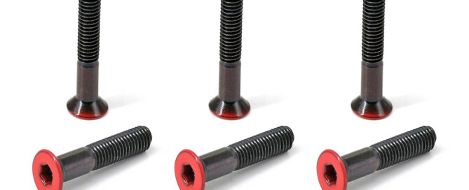 Skateboard Truck Hardware Bolts BESPEED Steel Red Coated Head Flat Head Socket Truck Bolts Eco-Friendly Black Zinc Plating