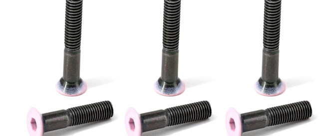 Skateboard Truck Bridge Bolts BESPEED Steel Pink Coated Head Flat Head Socket Truck Bolts Eco-Friendly Black Zinc Plating