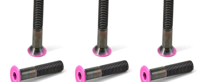 Skateboard Truck Hardware Screws BESPEED Steel Rose Red Coated Head Flat Head Socket Truck Bolts Eco-Friendly Black Zinc Plating