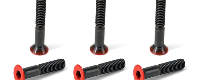 Skateboard Truck Bridge Screws BESPEED Steel Red Coated Head Countersunk Head Socket Truck Bolts Eco-Friendly Black Zinc Plating