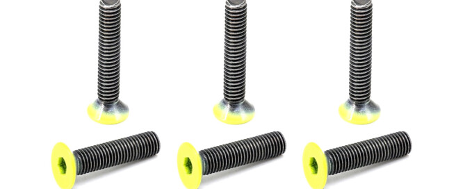 Screws For Skateboard Deck BESPEED Steel Yellow-green Coated Head Flat Head Socket Full Thread Truck Bolts Eco-Friendly Black Zinc Plating