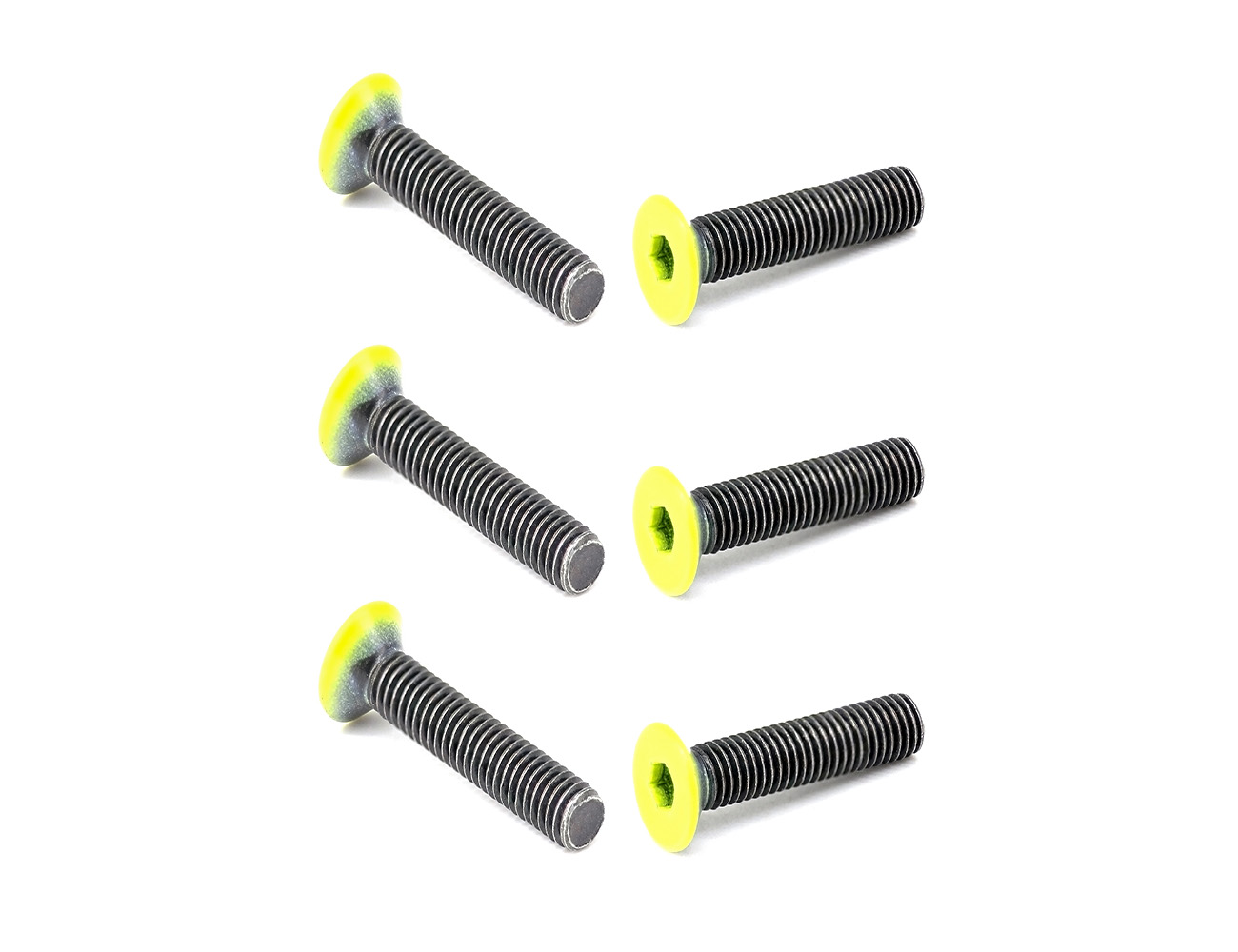 Screws For Skateboard Deck BESPEED Steel Yellow-green Coated Head Flat Head Socket Full Thread Truck Bolts Eco-Friendly Black Zinc Plating