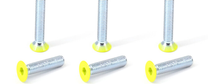 Skateboard Bridge Screws BESPEED Steel Yellow Coated Head Flat Head Socket Full Thread Truck Bolts Eco-Friendly Blue Zinc Plating