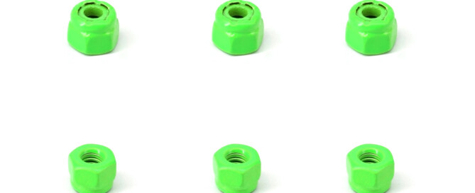 Skateboard Trucks Nuts BESPEED Steel Fluorescent Green Hexagon Nylon Lock Nuts For Skateboard Truck