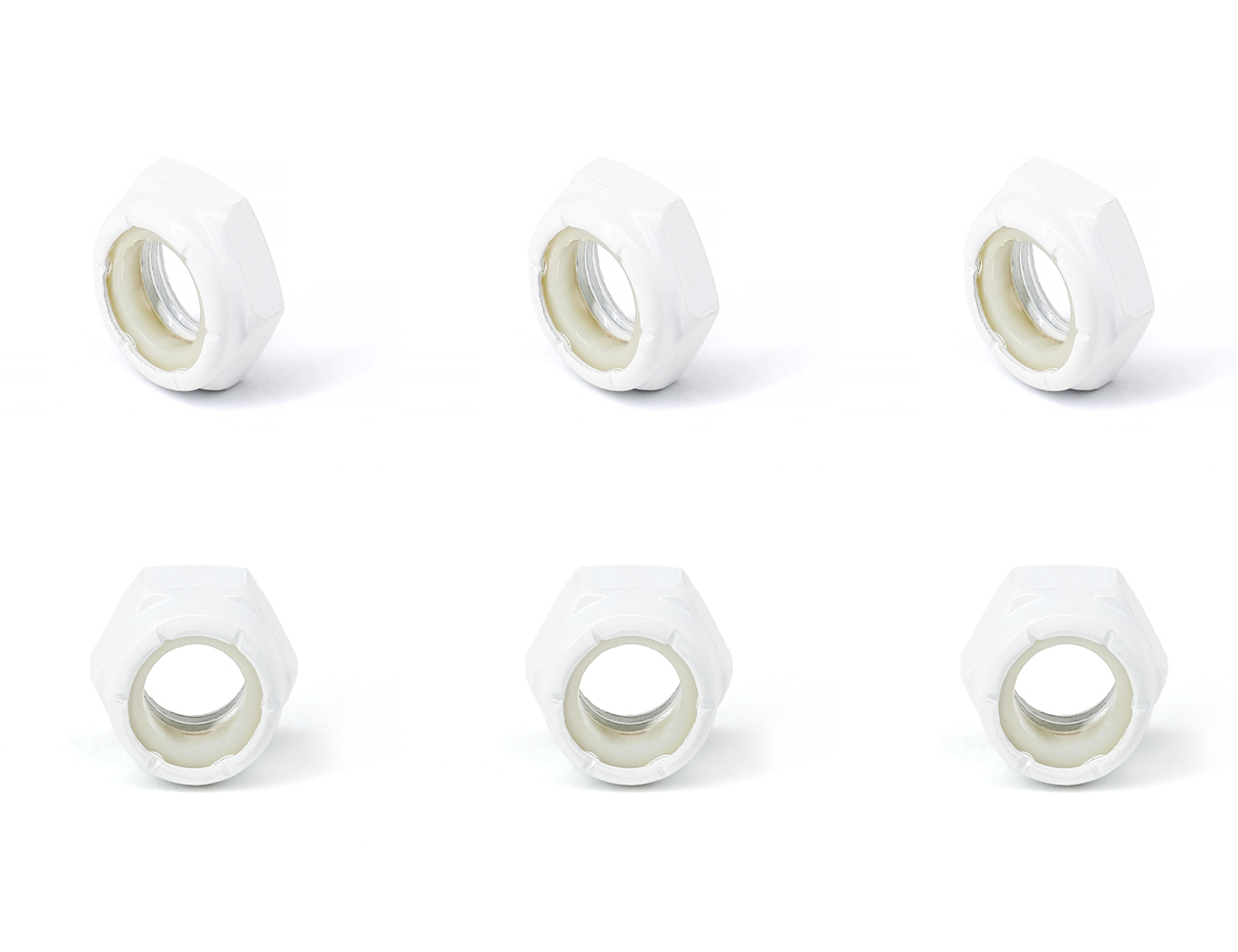 Skateboard Kingpin Nut BESPEED Steel White Hexagon Nylon Lock Nuts Electrophoretic White