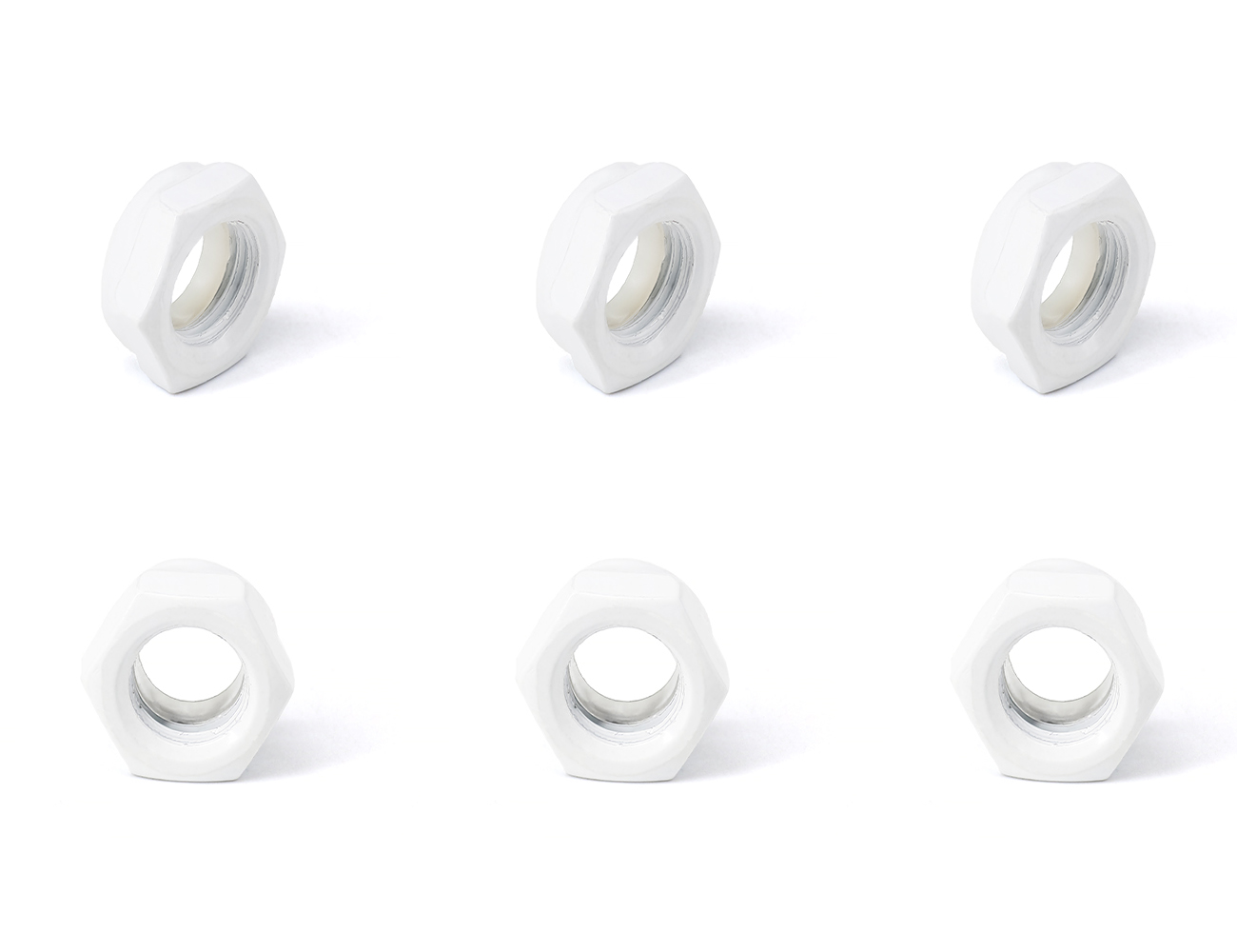 Skateboard Kingpin Nut BESPEED Steel White Hexagon Nylon Lock Nuts Electrophoretic White