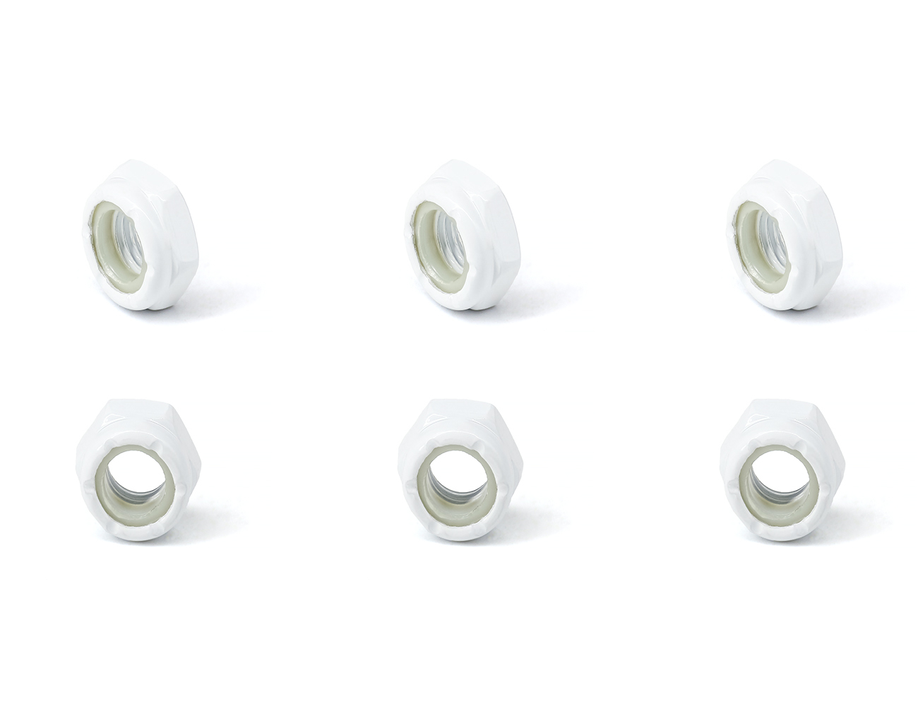 Skateboard Axle Nut BESPEED Steel White Hexagon Nylon Lock Nuts Electrophoretic White