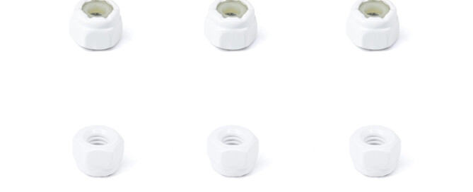 Truck Nut Skateboard BESPEED Steel White Hexagon Nylon Lock Nuts Electrophoretic White