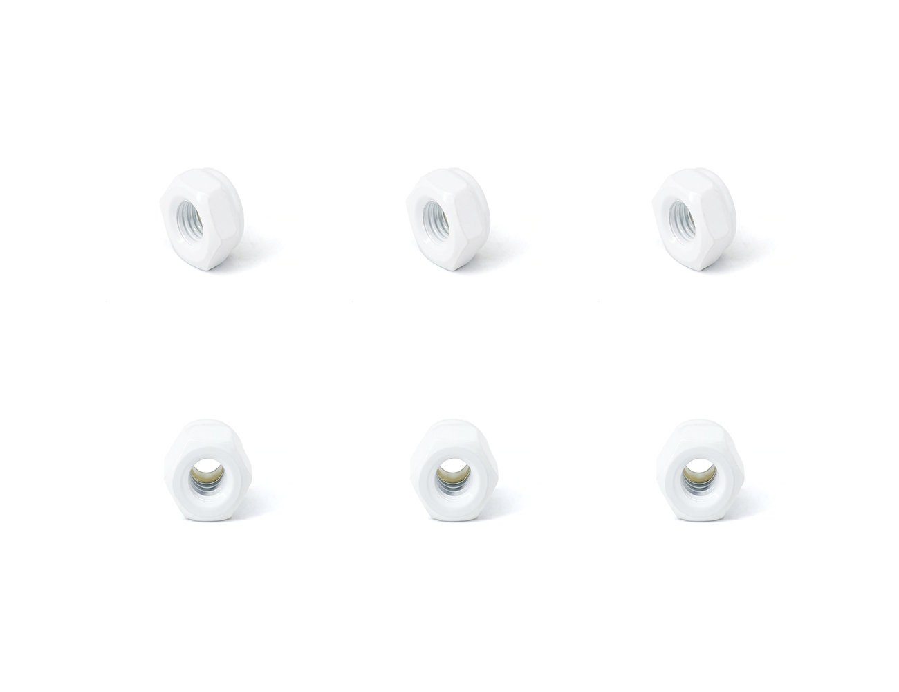 Truck Nut Skateboard BESPEED Steel White Hexagon Nylon Lock Nuts Electrophoretic White