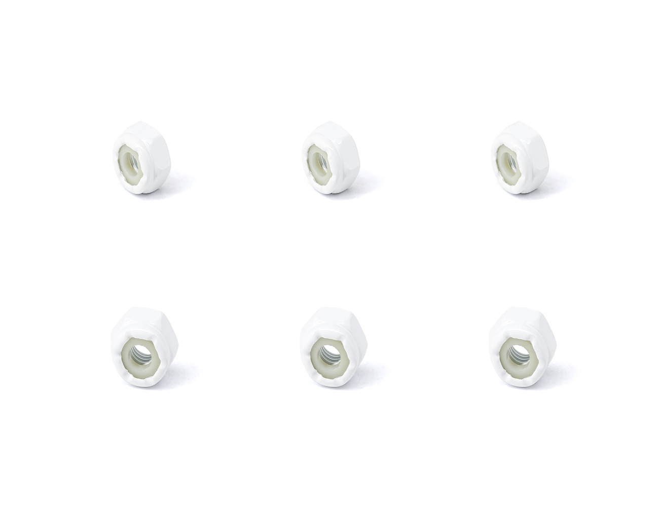 Truck Nut Skateboard BESPEED Steel White Hexagon Nylon Lock Nuts Electrophoretic White