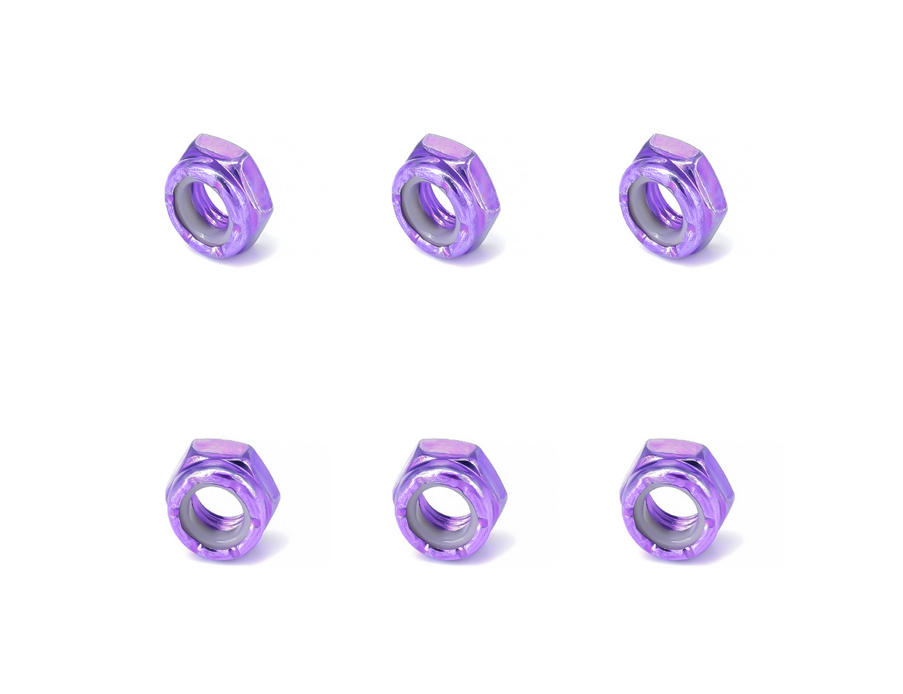 Longboard Hardware Axle Nuts BESPEED Steel Purple Hexagon Nylon Lock Nuts For Skateboard Truck