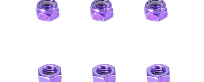 Longboard Hardware Axle Nuts BESPEED Steel Purple Hexagon Nylon Lock Nuts For Skateboard Truck