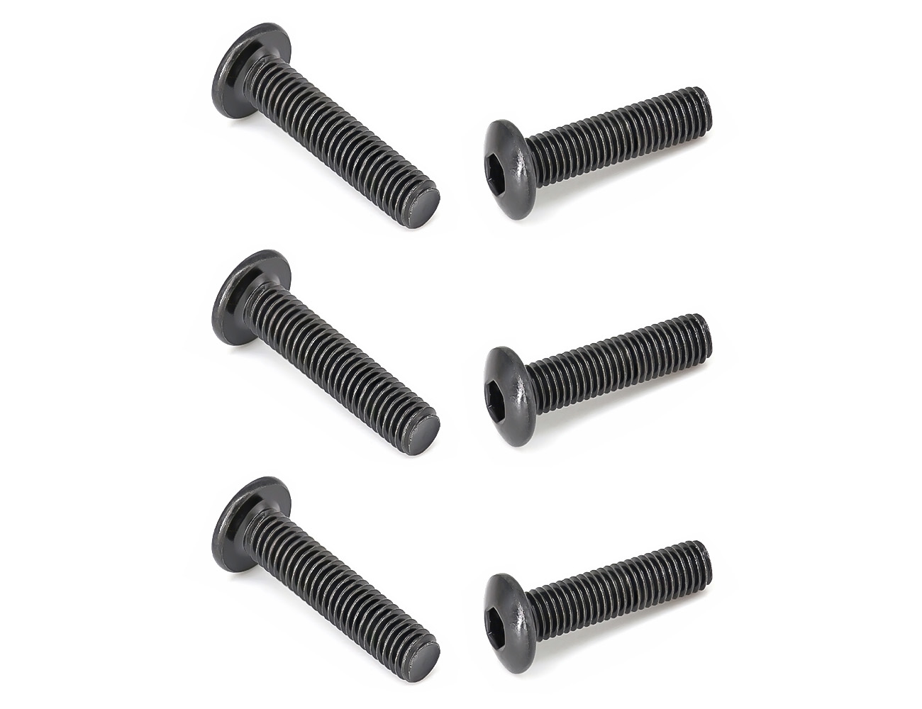 Skateboard Truck Replacement Bolts BESPEED Steel Black Truss Head Socket Full Thread Truck Bolts Eco-Friendly Black Zinc Plating