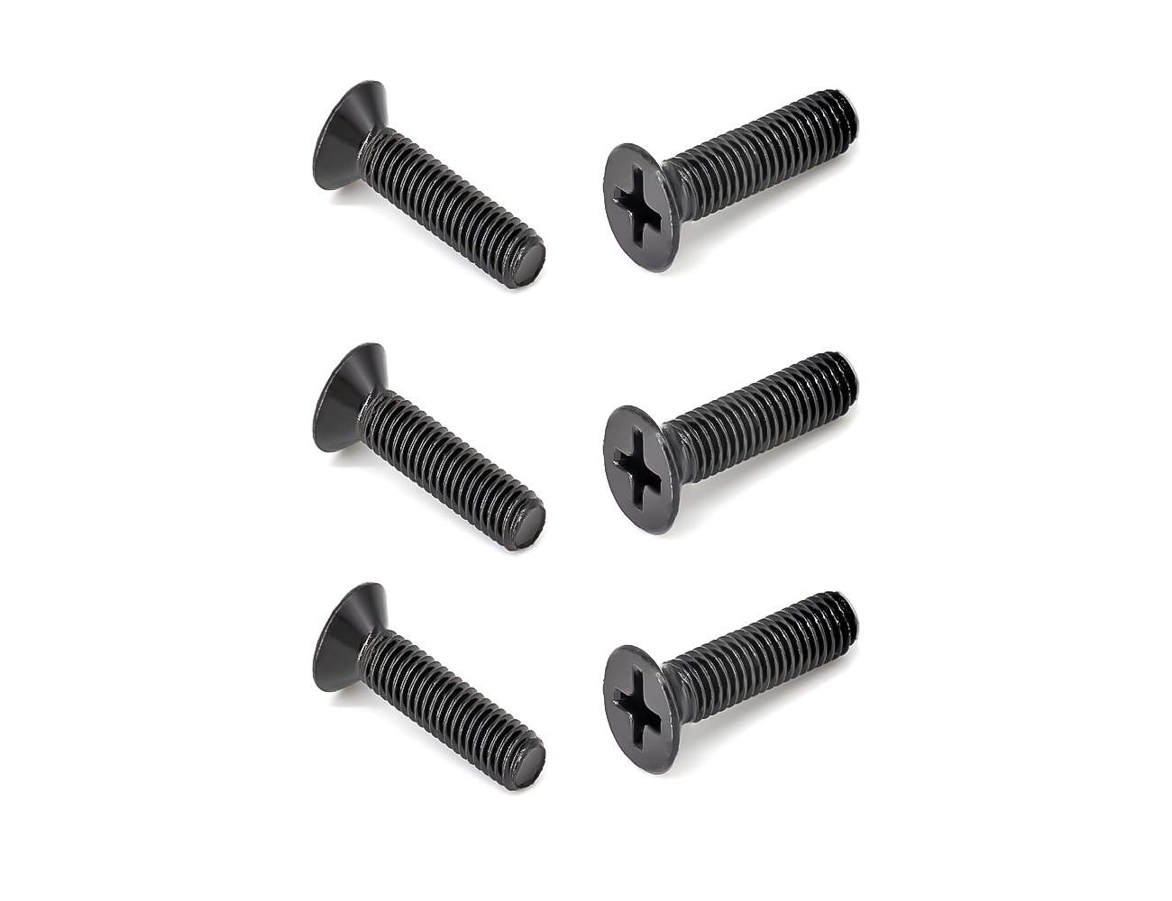 Skateboard Truck Bolts Replacement BESPEED Steel Black Flat Head Philips Full Thread Truck Bolts Eco-Friendly Black Zinc Plating