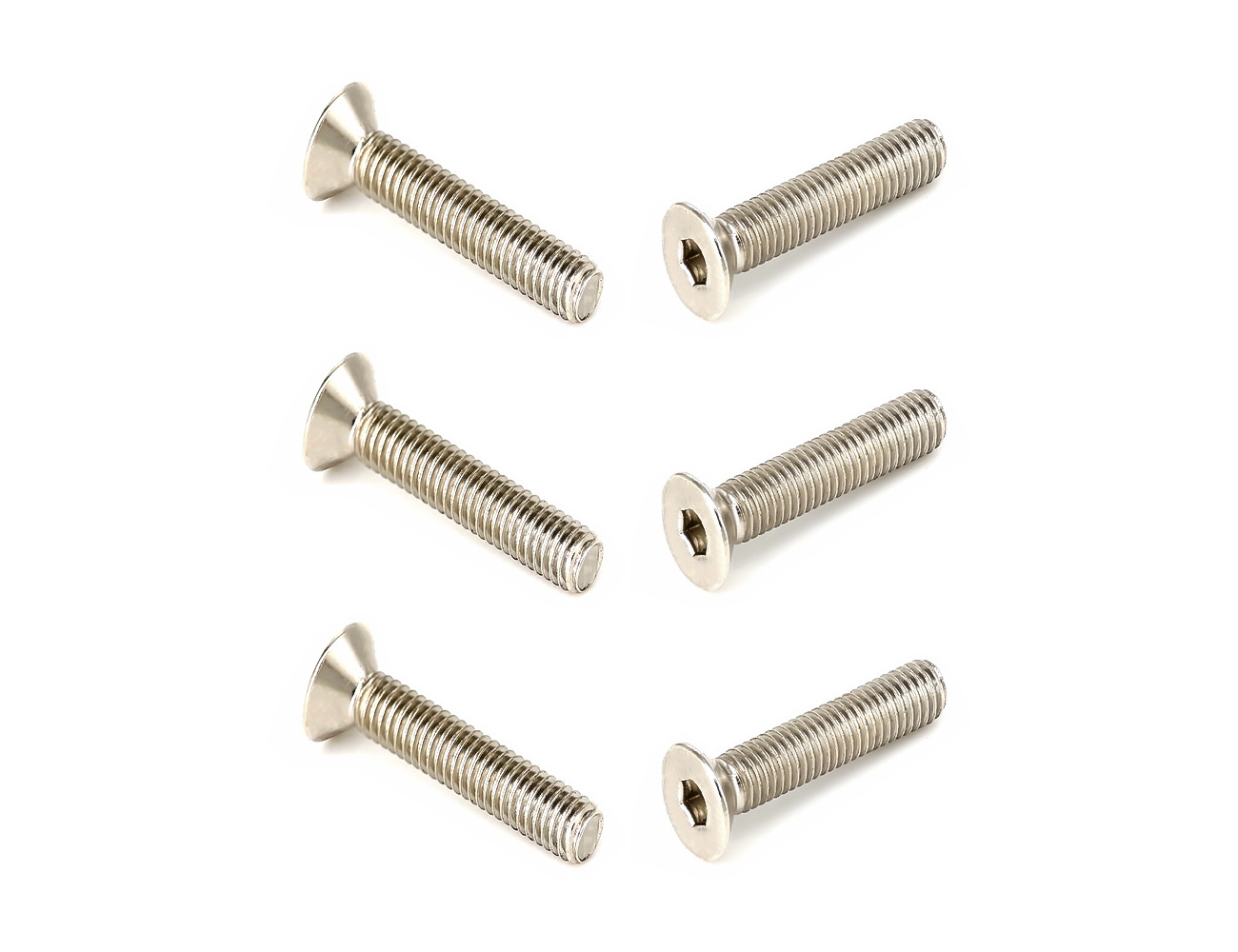 Skateboard Hardware Mount Bolts BESPEED Steel Silver Flat Head Socket Full Thread Truck Bolts Nickel Plating